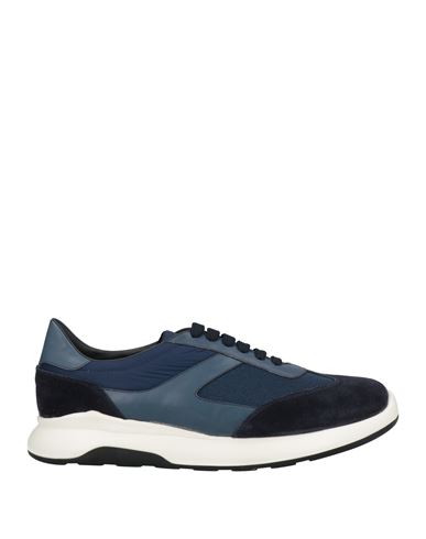 Shop Brian Cress Man Sneakers Slate Blue Size 8 Soft Leather, Textile Fibers