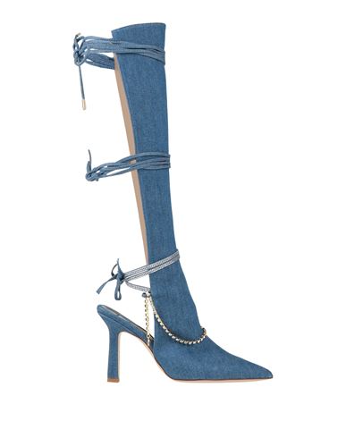 Sebastian Milano Woman Knee Boots Slate Blue Size 6 Textile Fibers