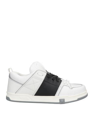 Valentino Garavani Man Sneakers White Size 8 Leather, Textile Fibers