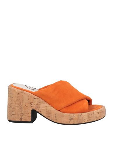 Bimba Y Lola Woman Sandals Orange Size 6 Ovine Leather