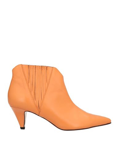 Douuod Woman Ankle Boots Yellow Size 6 Soft Leather In Mandarin