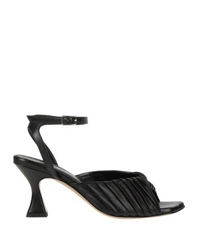 Alchimia Napoli Woman Sandals Black Size 11 Soft Leather
