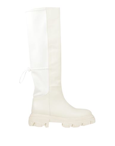 Gia Borghini Woman Boot White Size 10 Soft Leather, Textile Fibers