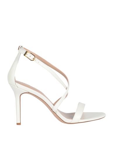 LAUREN RALPH LAUREN LAUREN RALPH LAUREN GABRIELE NAPPA LEATHER SANDAL WOMAN SANDALS IVORY SIZE 6.5 SOFT LEATHER
