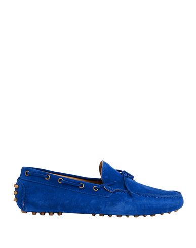 8 By Yoox Suede Driving Shoes Man Loafers Bright Blue Size 13 Calfskin