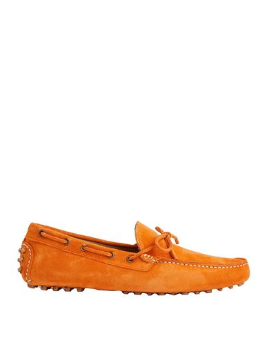 8 By Yoox Suede Driving Shoes Man Loafers Orange Size 13 Calfskin
