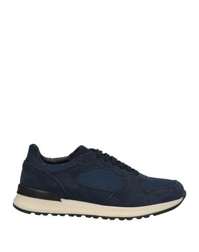 Shop Brian Cress Man Sneakers Navy Blue Size 6 Leather, Textile Fibers
