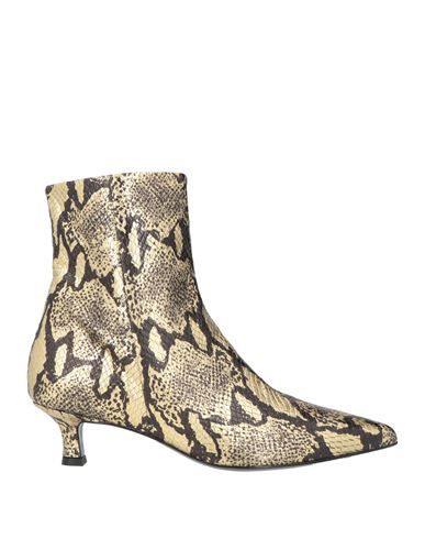 Paola Ferri Woman Ankle Boots Gold Size 7 Soft Leather