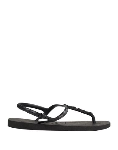 Shop Havaianas Woman Thong Sandal Black Size 11/12 Rubber