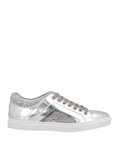 ALESSANDRO DELL'ACQUA ALESSANDRO DELL'ACQUA WOMAN SNEAKERS SILVER SIZE 6 SOFT LEATHER