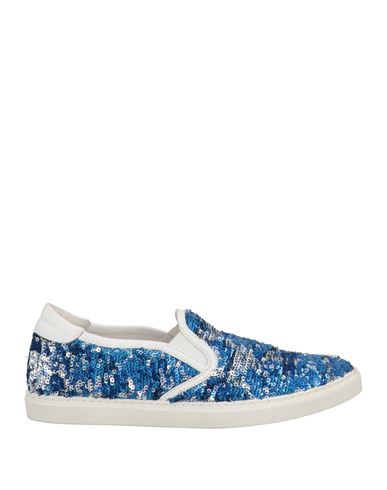Alessandro Dell'acqua Woman Sneakers Bright Blue Size 8 Textile Fibers, Soft Leather