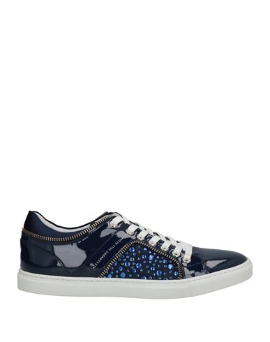 Alessandro Dell'acqua Woman Sneakers Blue Size 8 Soft Leather, Textile Fibers