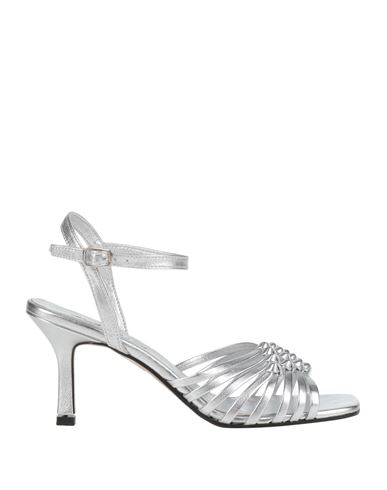 Paolo Mattei Woman Sandals Silver Size 11 Textile Fibers