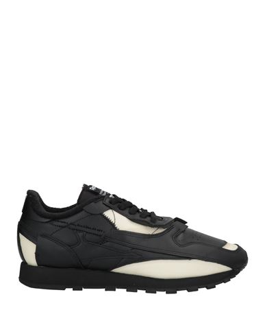 Maison Margiela X Reebok Man Sneakers Black Size 9 Soft Leather, Textile Fibers