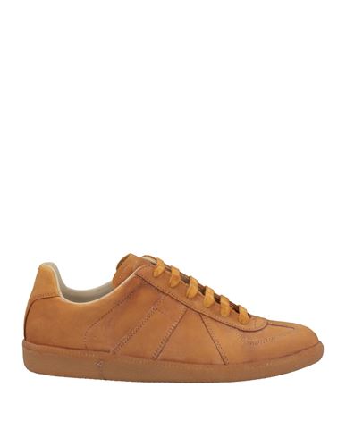 Maison Margiela Man Sneakers Tan Size 10.5 Soft Leather In Brown