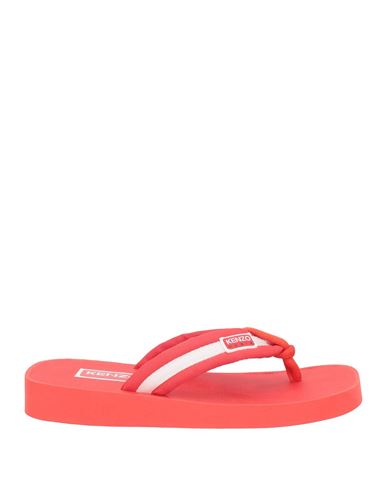 Kenzo Woman Thong Sandal Coral Size 11 Textile Fibers In Red