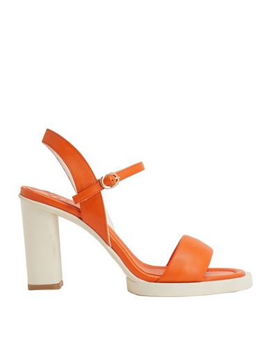 8 By Yoox Woman Sandals Orange Size 11 Soft Leather