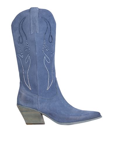 Ovye' By Cristina Lucchi Woman Boot Slate Blue Size 7 Leather