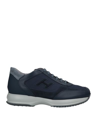 Hogan Man Sneakers Navy Blue Size 11 Soft Leather, Textile Fibers