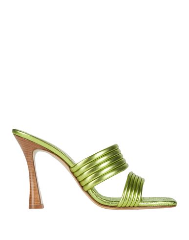 Giampaolo Viozzi Woman Sandals Acid Green Size 11 Sheepskin