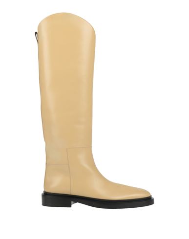 Jil Sander 25mm Leather Riding Boots In Beige