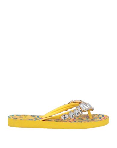 Vivian Woman Toe Strap Sandals Yellow Size 9 Rubber