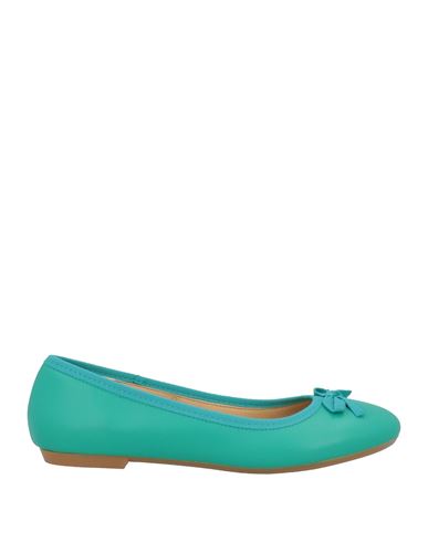 Vivian Woman Ballet Flats Turquoise Size 6 Soft Leather In Blue