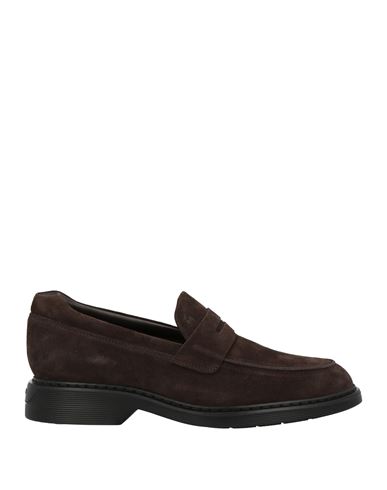 Shop Hogan Man Loafers Dark Brown Size 7.5 Leather