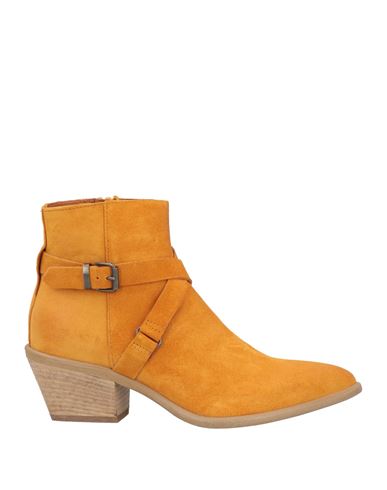 Vivian Woman Ankle Boots Ocher Size 7 Soft Leather In Yellow