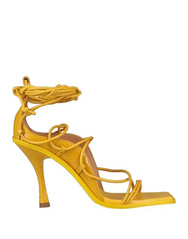 Dsquared2 Woman Sandals Yellow Size 11 Soft Leather