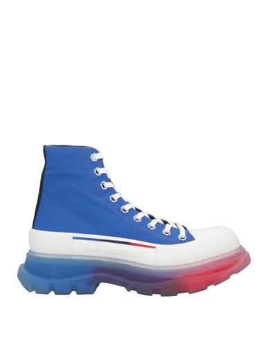 Shop Alexander Mcqueen Man Sneakers Bright Blue Size 8.5 Textile Fibers