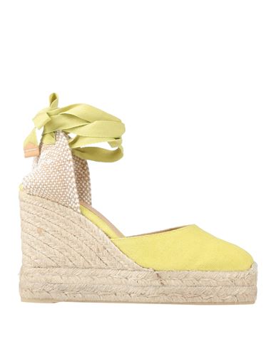 Shop Castaã±er Castañer Woman Espadrilles Lime Green Size 9 Textile Fibers