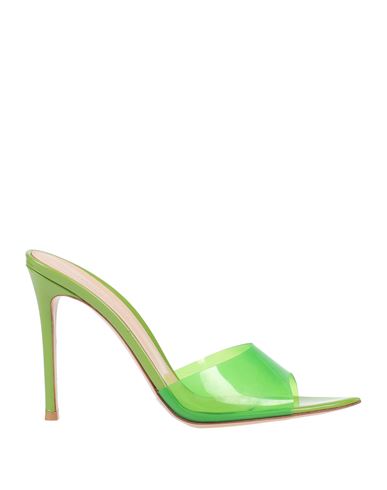 Gianvito Rossi Woman Sandals Green Size 7.5 Soft Leather, Rubber