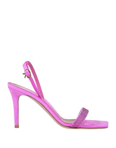 Shop Gianvito Rossi Woman Sandals Mauve Size 8 Textile Fibers In Purple