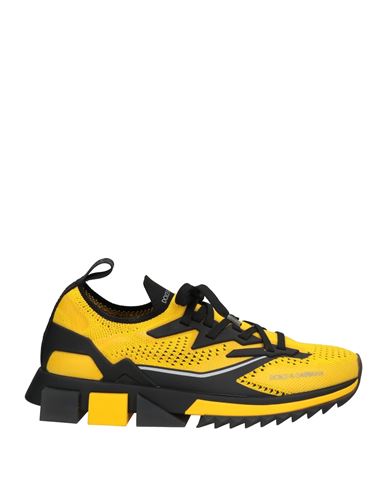 Shop Dolce & Gabbana Man Sneakers Yellow Size 10 Textile Fibers
