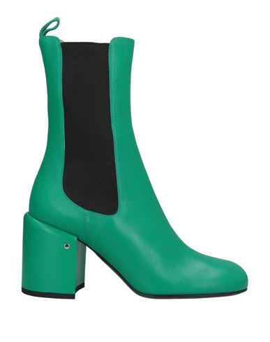 Laurence Dacade Woman Ankle Boots Green Size 8 Sheepskin, Textile Fibers