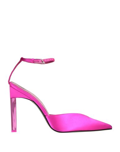 Shop Attico The  Woman Pumps Fuchsia Size 10 Soft Leather, Textile Fibers In Pink