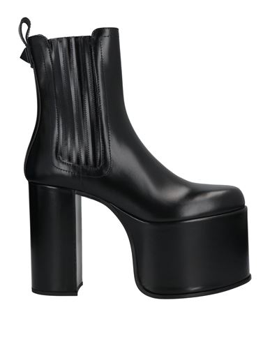 Valentino Garavani Woman Ankle Boots Black Size 11 Soft Leather