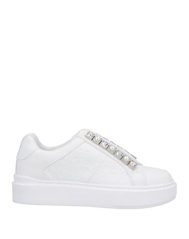 Guess Woman Sneakers White Size 6 Textile Fibers