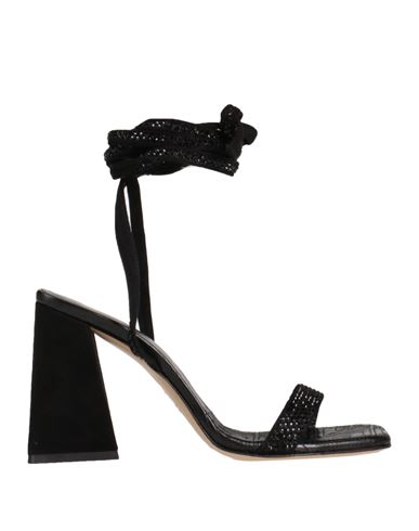 Giampaolo Viozzi Woman Sandals Black Size 9 Soft Leather