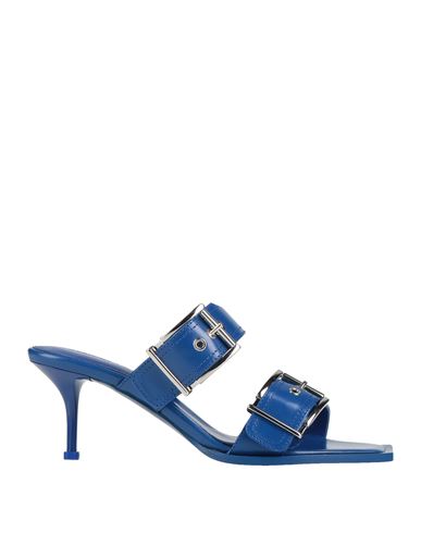 Alexander Mcqueen Woman Sandals Bright Blue Size 11 Soft Leather