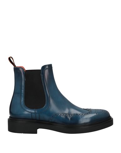 Santoni Man Ankle Boots Blue Size 10.5 Soft Leather
