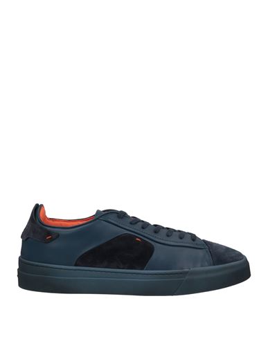 Santoni Man Sneakers Navy Blue Size 10 Soft Leather