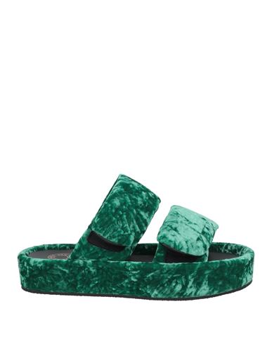 Dries Van Noten Woman Sandals Green Size 8 Textile Fibers