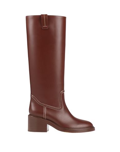 Chloé Woman Knee Boots Dark Brown Size 7 Soft Leather