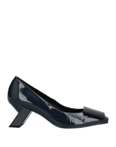 Daniele Ancarani Woman Pumps Midnight Blue Size 5 Soft Leather In Black