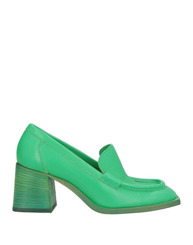 Lemaré Woman Loafers Green Size 8 Leather In Green