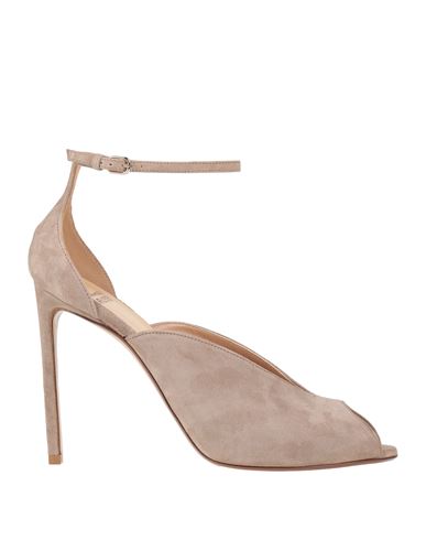 Shop Francesco Russo Woman Sandals Beige Size 8.5 Calfskin