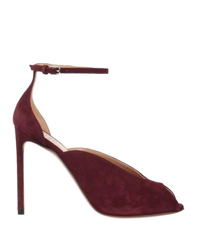 Shop Francesco Russo Woman Sandals Burgundy Size 6 Calfskin In Red