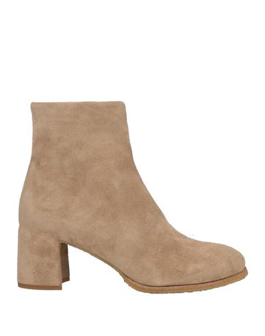 Del Carlo Woman Ankle Boots Sand Size 10 Soft Leather In Beige